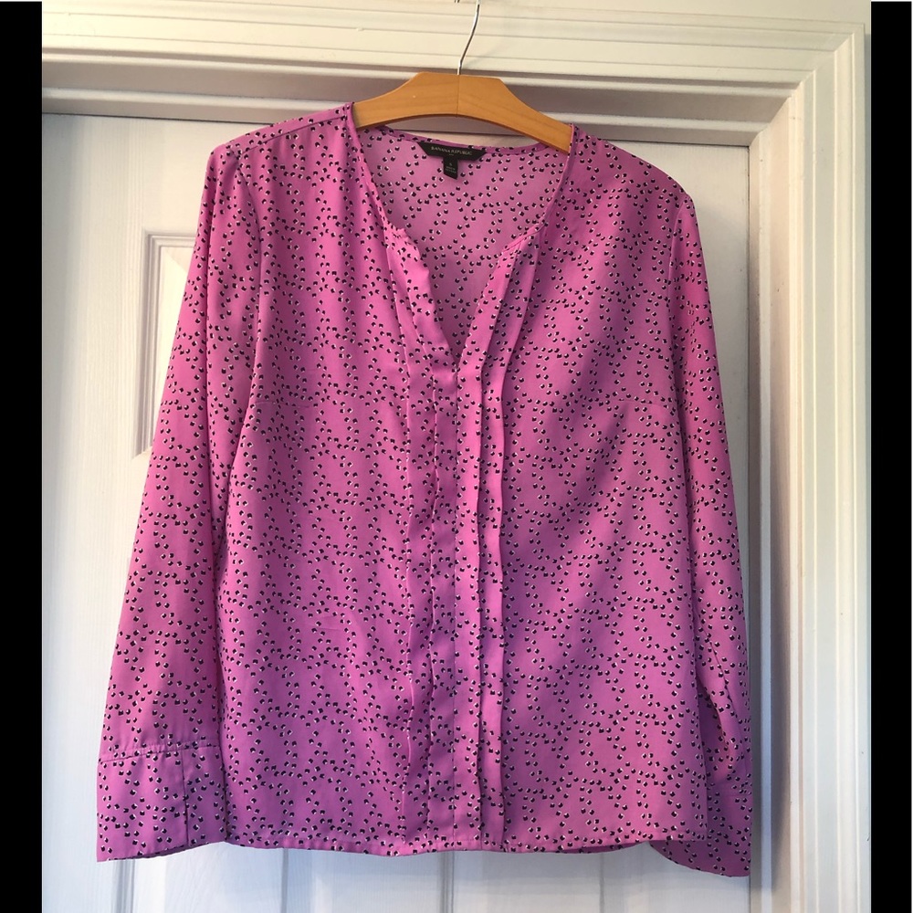 Banana Republic Long Sleeve Printed Blouse